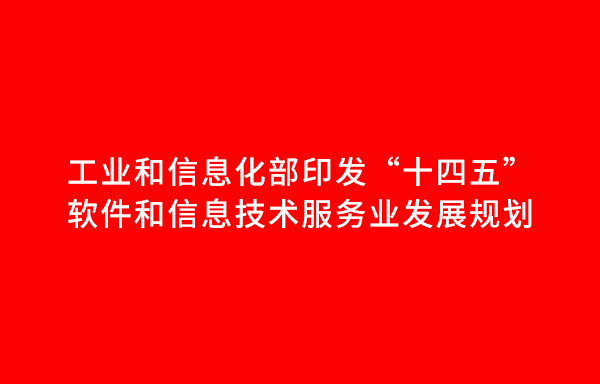 工业和信息化部印发“十四五”软件和信息技术服务业发展规划